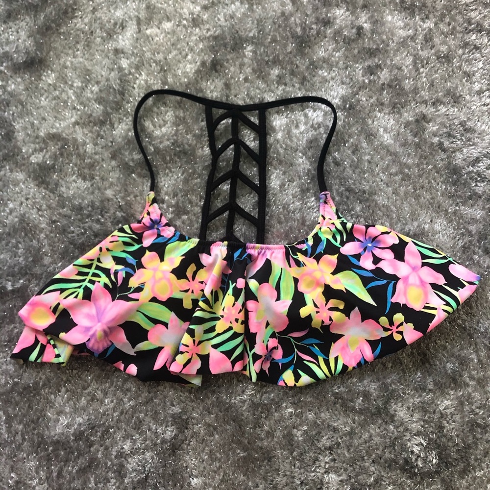 PINK Floral Bikini Top